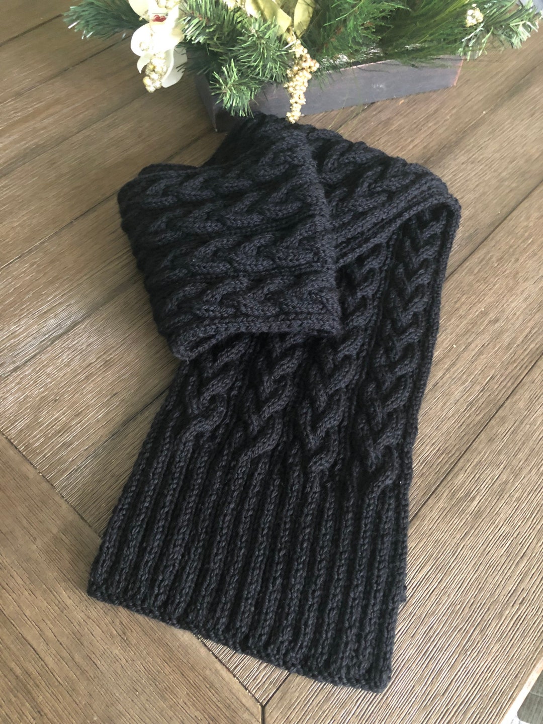 Hand Knitted Wool Cable Knit Scarf - Luxurious Winter Scarf - Etsy