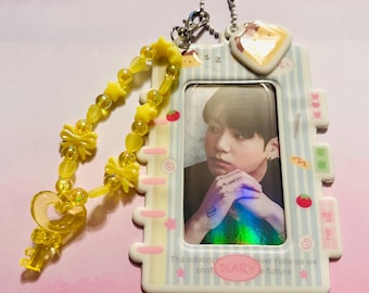 KPOP BTS Jungkook Photo Card W/ Black Beads - Etsy