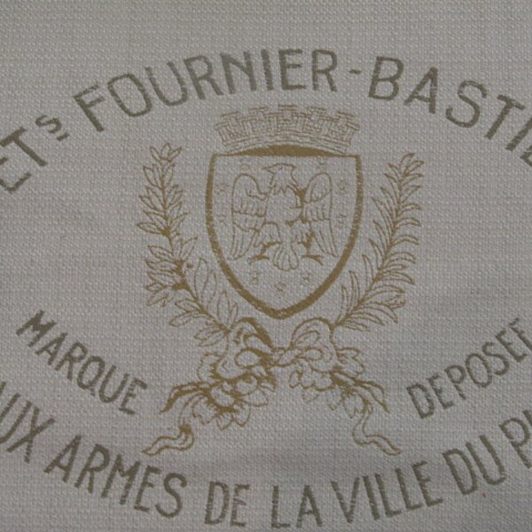 FRENCH Crest Motif 25” pillow front /chair upholstery fabric square