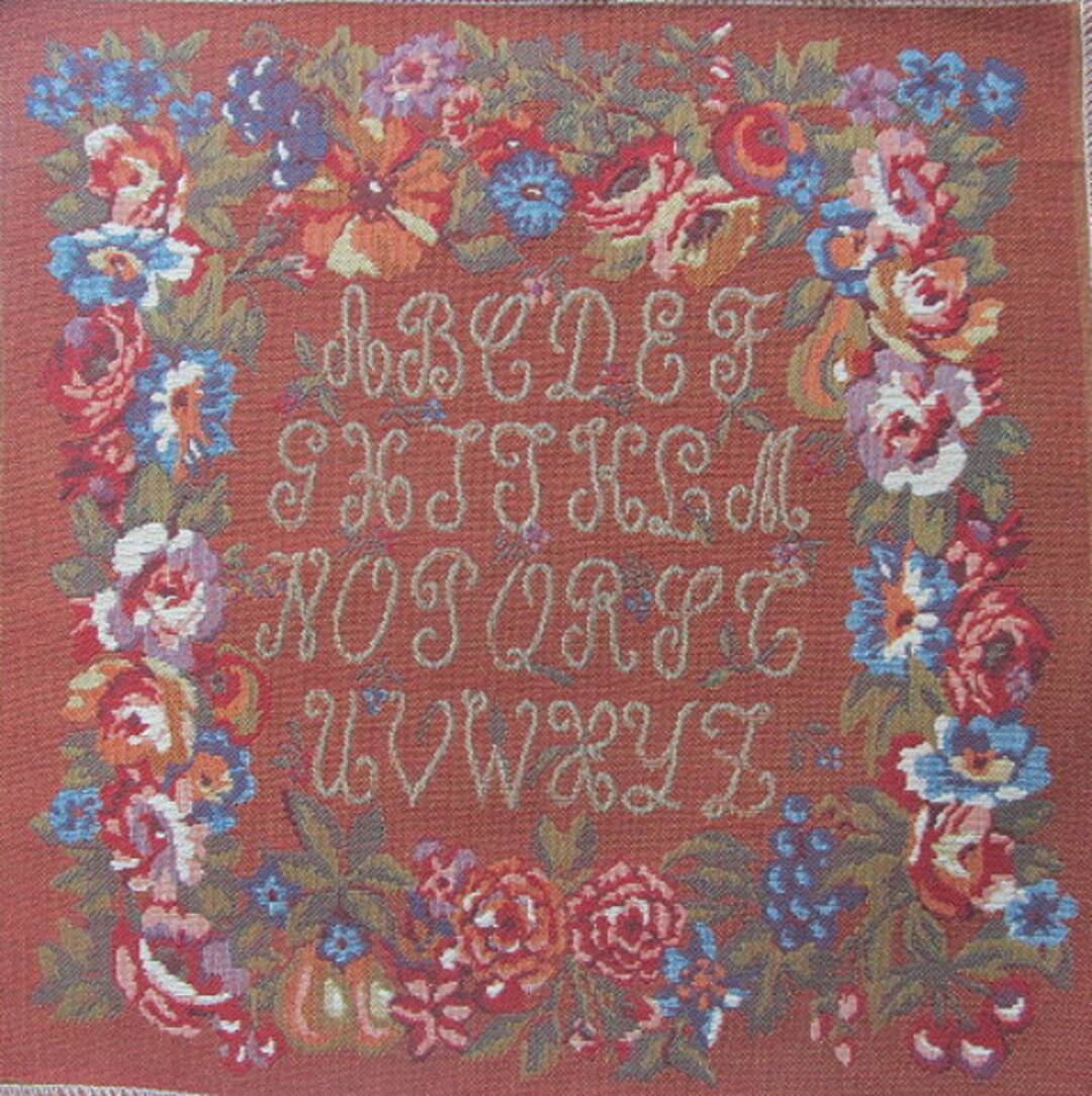 SAMPLER SQUARE French Tapestry Fabric 14 X 14 Pillow Front, Wall Art Etsy