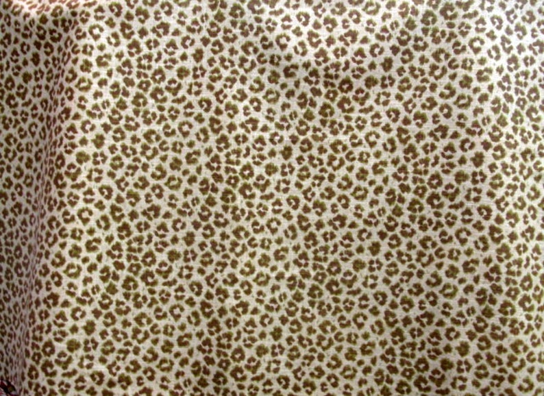 CHEETAH Print avocado green-tan Linen,designer multipurpose fabric