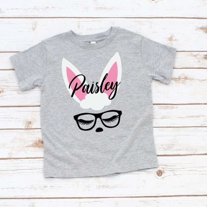 Girls Easter Girl Easter Bunny Girl Name Shirt Girls Easter Shirt Girl Shirt Personalized Easter Shirt Easter Bunny Shirt