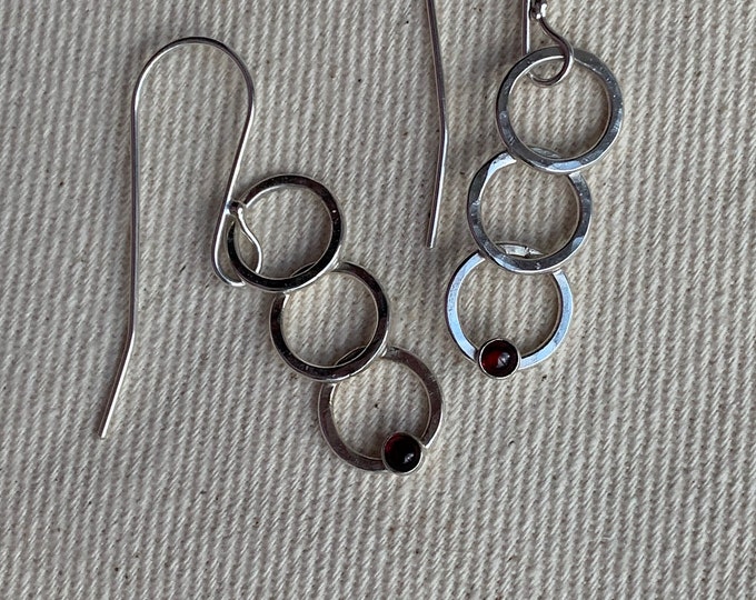 Ring Flow Handmade Sterling Silver and Gemstone Earrings