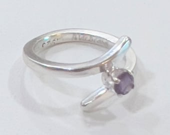 Handmade Solid Sterling Silver Birthstone Promise Engagement Ring