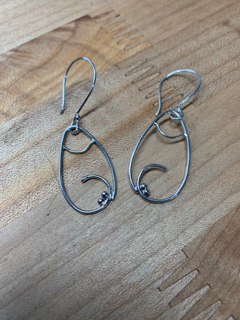 Light and Lovely Handcrafted Sterling Silver Wire Earrings
