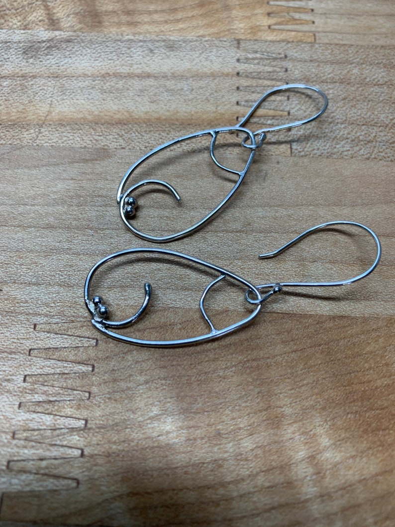 Light and Lovely Handcrafted Sterling Silver Wire Earrings