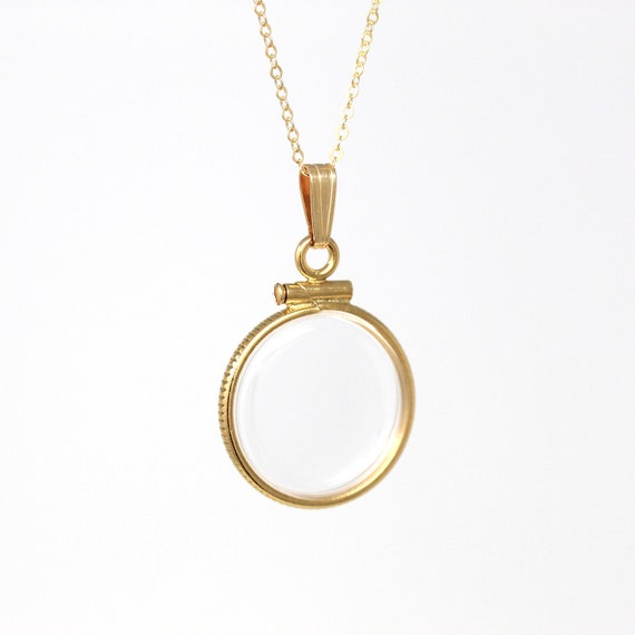 Empty Shaker Locket New 14k Gold Filled Clear Lucite Pendant