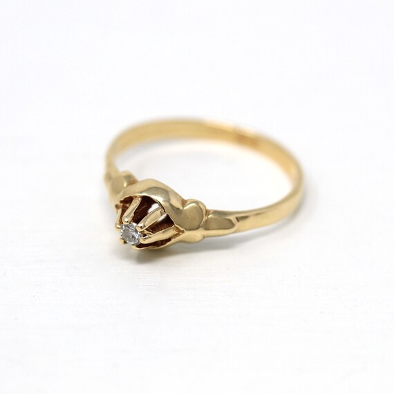 Sale - Genuine Diamond Ring - Retro 14k Yellow Go… - image 5