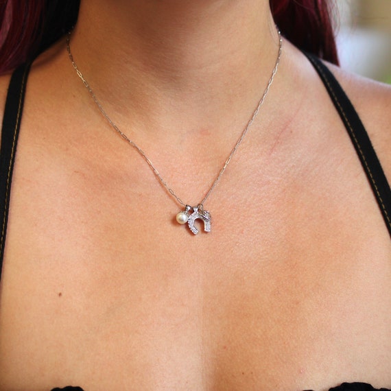 14k White Gold Paperclip Chain - Art Deco Style 18 Inch High