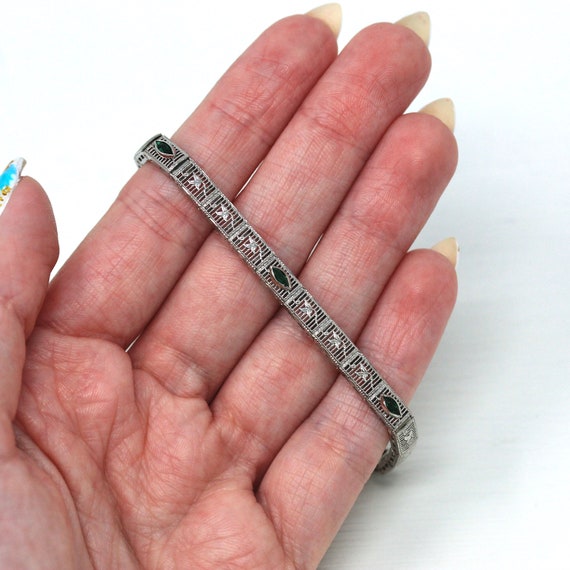 Sale - Art Deco Bracelet - Antique 10k White Gold… - image 4