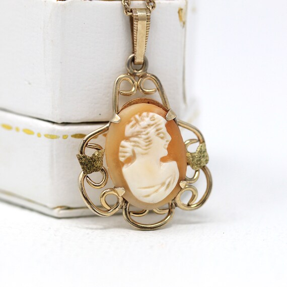 Sale Vintage Cameo Necklace Retro 12k Rose Gold Filled Genuine Carved Shell Woman s Profile Pendant Circa 1940s Era Statement Jewelry Etsy Canada