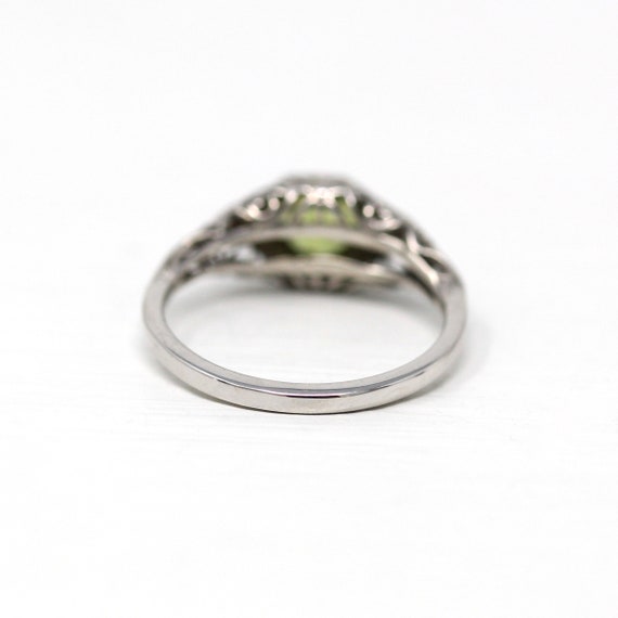 Sale - Genuine Peridot Ring - Art Deco 18k White … - image 8