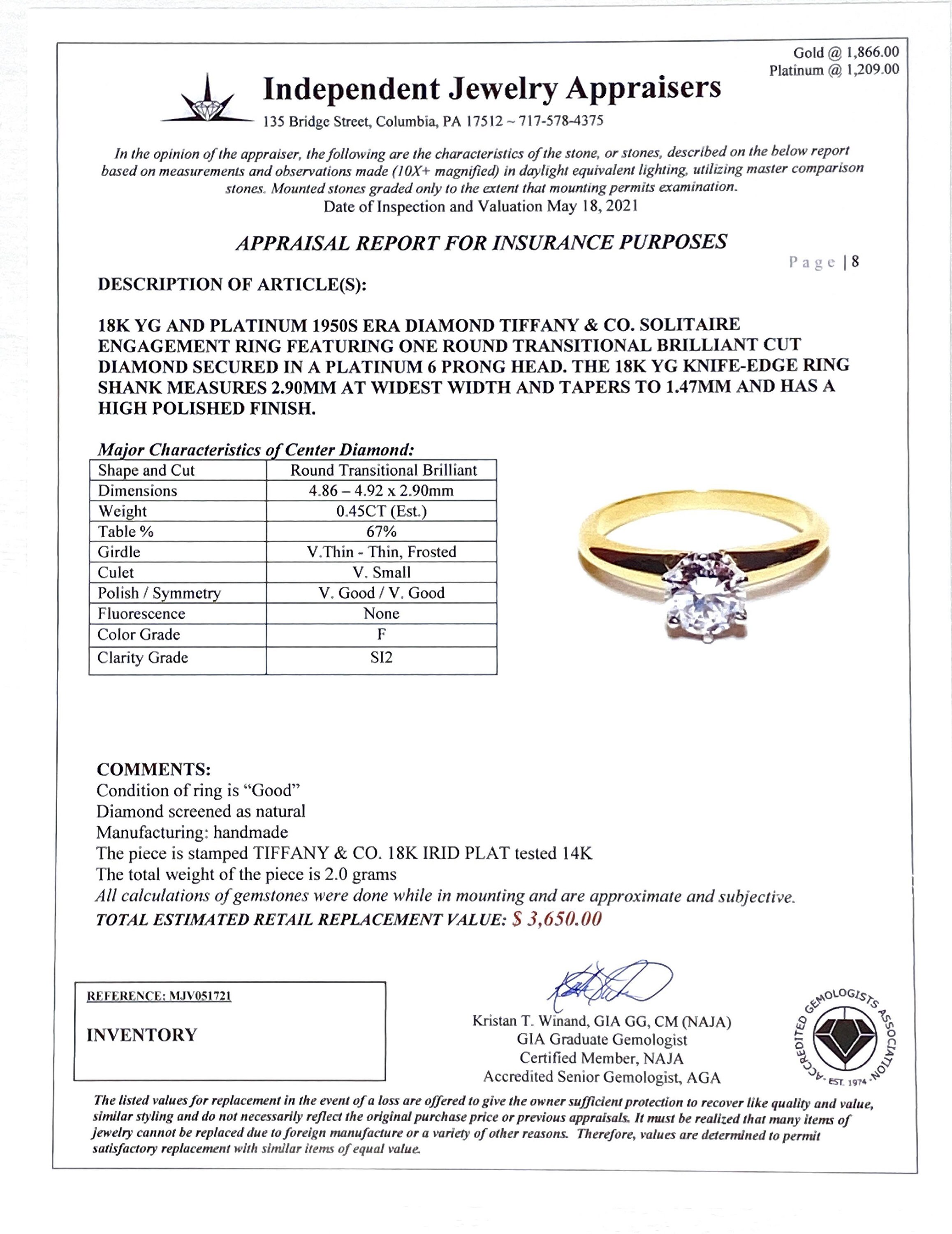 Sale Vintage Engagement Ring Tiffany 