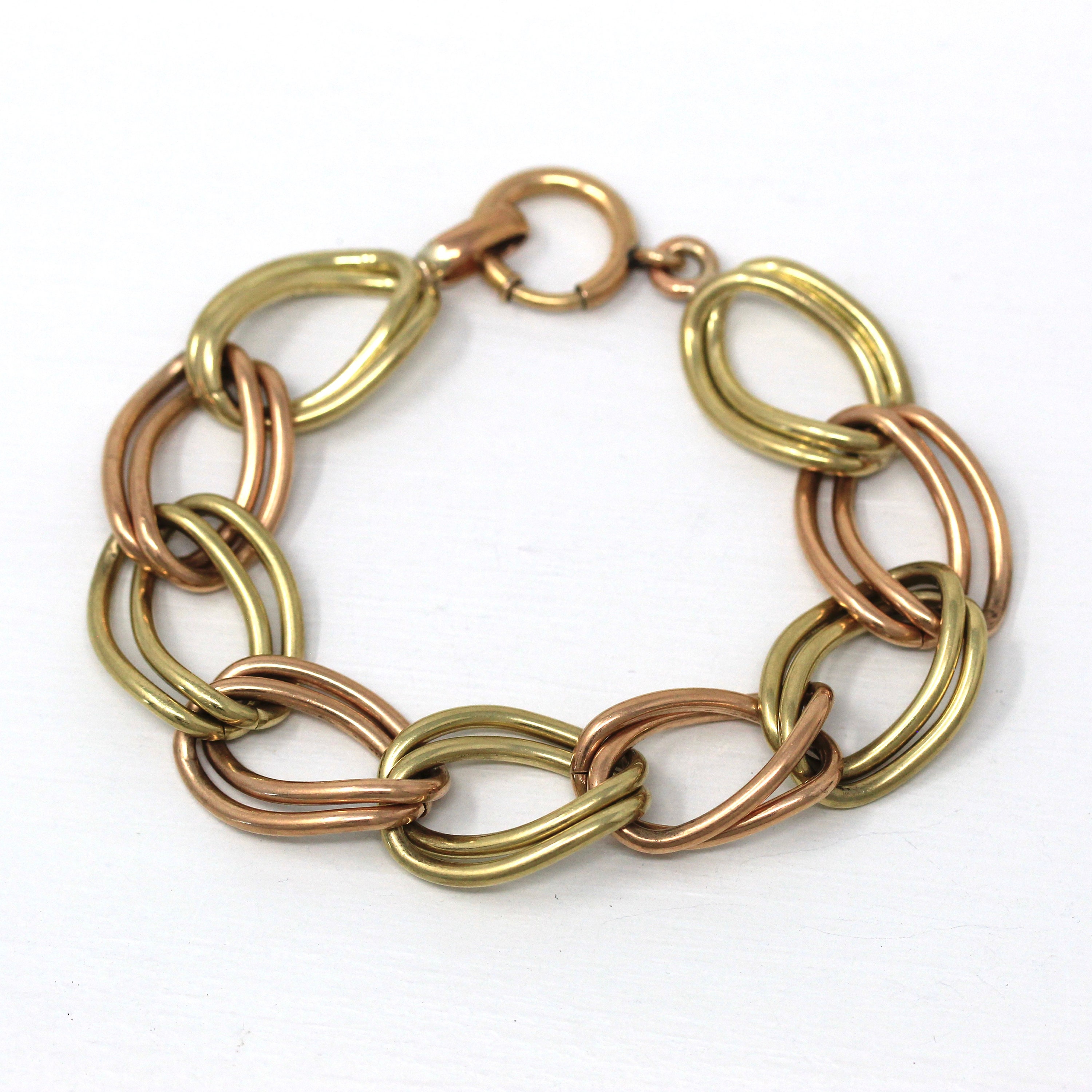 再入荷アイテム Sale Gold Rose Yellow 12k Retro - Bracelet Chunky Vintage - アクセサリー