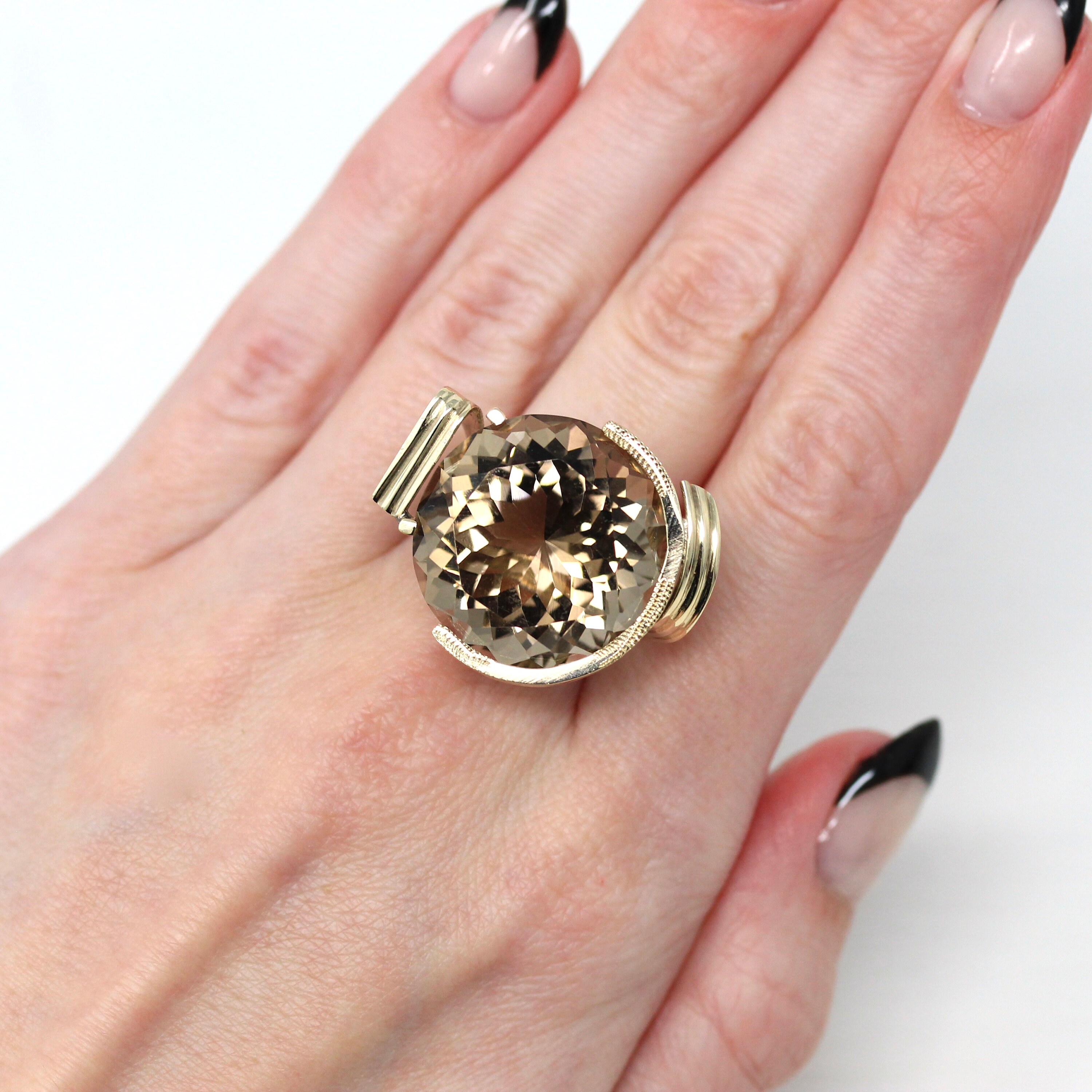 指輪・リング [COLDFRAME] SMOKY QUARTZ RING SMOKY_QUARTZ_CHUNKY_SQUARE_RIN