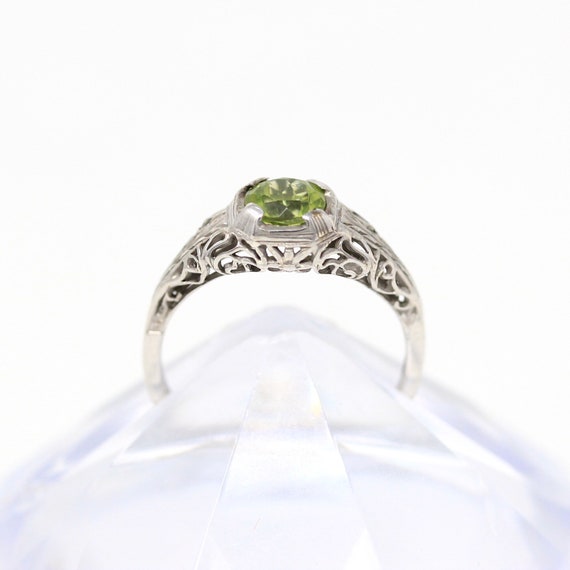 Sale - Genuine Peridot Ring - Art Deco 18k White … - image 6
