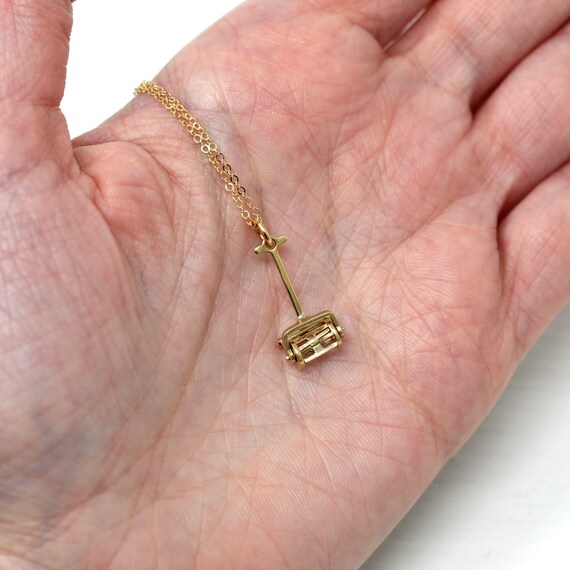 Sale - Push Mower Charm - Retro 14k Yellow Gold M… - image 4