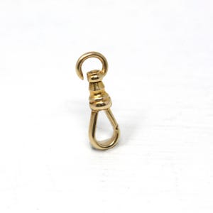 Antique Dog Clip - Edwardian 14k Yellow Gold Necklace Finding Stationary Clasp - Circa 1910s Era Charm Pendant Holder Lorgnette Jewelry