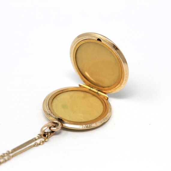 Star & Moon Locket - Antique Gold Filled Rhinesto… - image 8