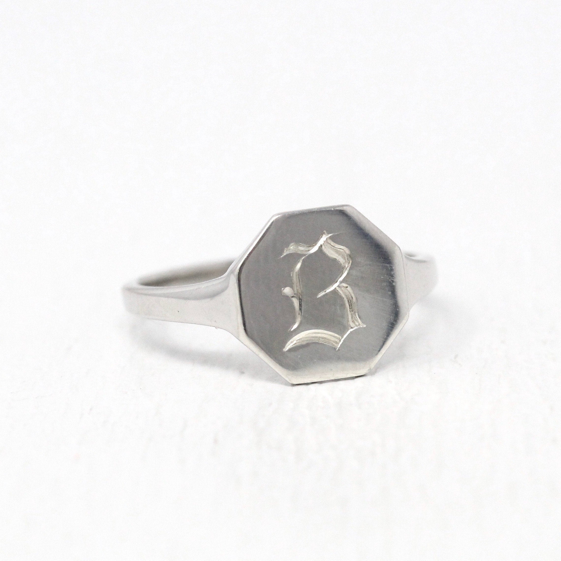 925 Solid Sterling Silber Viereck Signet Ring in Größen G-Z 20 Verschiedene