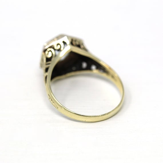 Genuine Aquamarine Ring - Art Deco Era 14k Yellow… - image 8