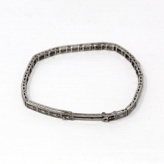 Sale - Art Deco Bracelet - Antique 10k White Gold… - image 5