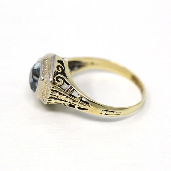 Genuine Aquamarine Ring - Art Deco Era 14k Yellow… - image 6