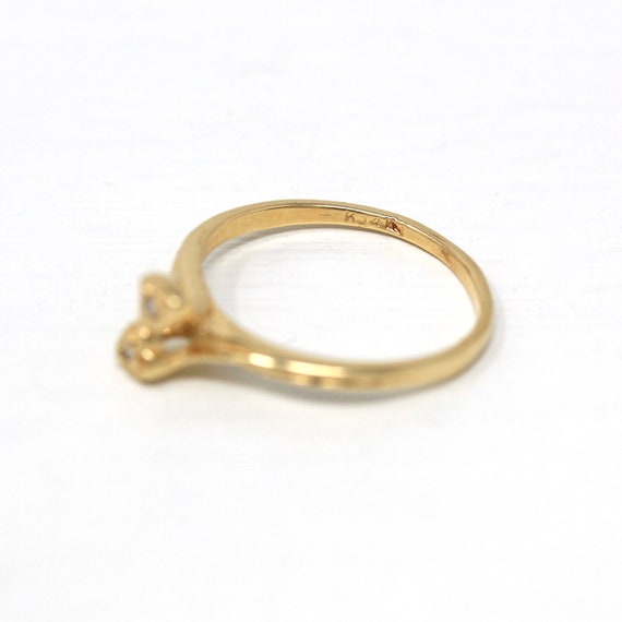 Sale - Diamond Heart Ring - Retro 14k Yellow Gold… - image 5