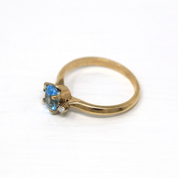Sale - Blue Topaz Ring - Modern 14k Yellow Gold G… - image 8