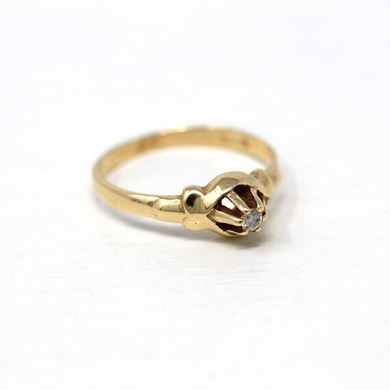 Sale - Genuine Diamond Ring - Retro 14k Yellow Go… - image 6