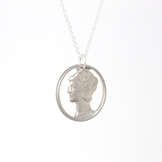 Mercury Dime Pendant Retro Era Circa 
