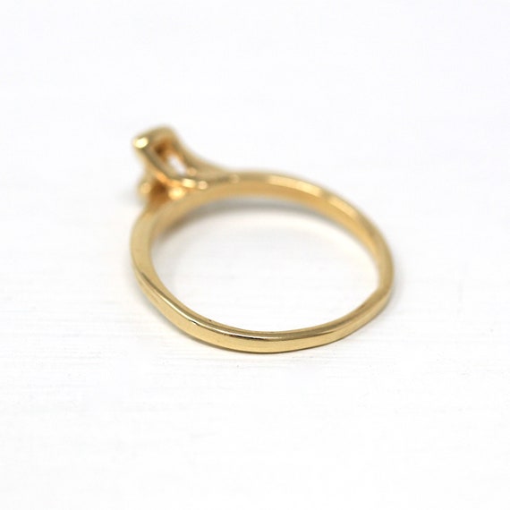 Sale - Diamond Heart Ring - Retro 14k Yellow Gold… - image 7