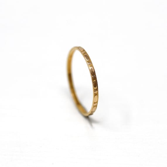 Vintage Baby Band - Retro 10k Yellow Gold Pinky M… - image 1