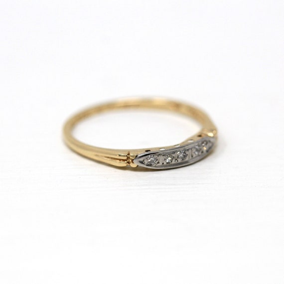 Vintage Wedding Band - Retro Era 14k Yellow Gold … - image 4