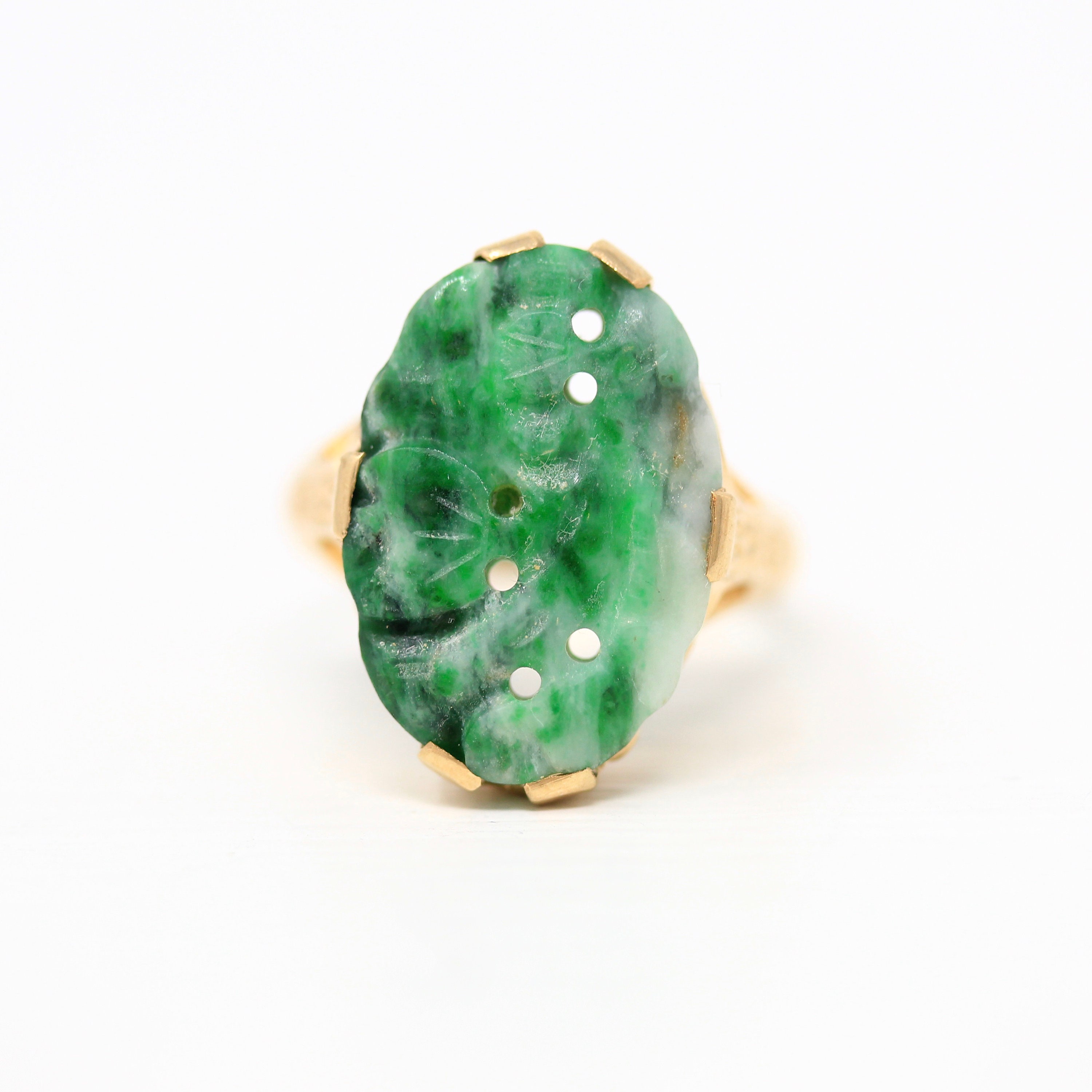 Carved jade ring antique store