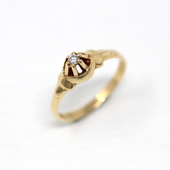 Sale - Genuine Diamond Ring - Retro 14k Yellow Go… - image 3