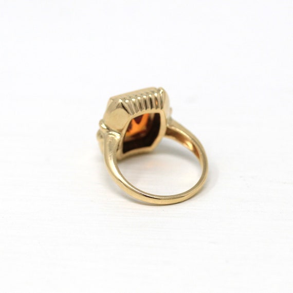 Sale - Created Orange Sapphire Ring - Retro Era 1… - image 8