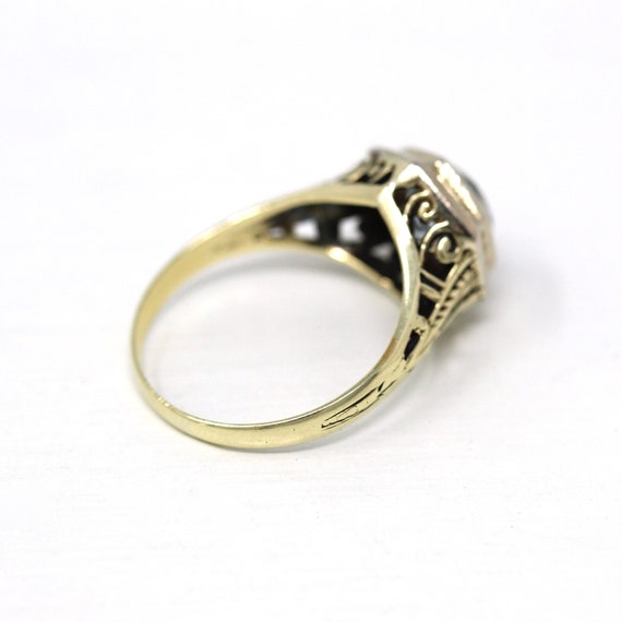 Genuine Aquamarine Ring - Art Deco Era 14k Yellow… - image 7