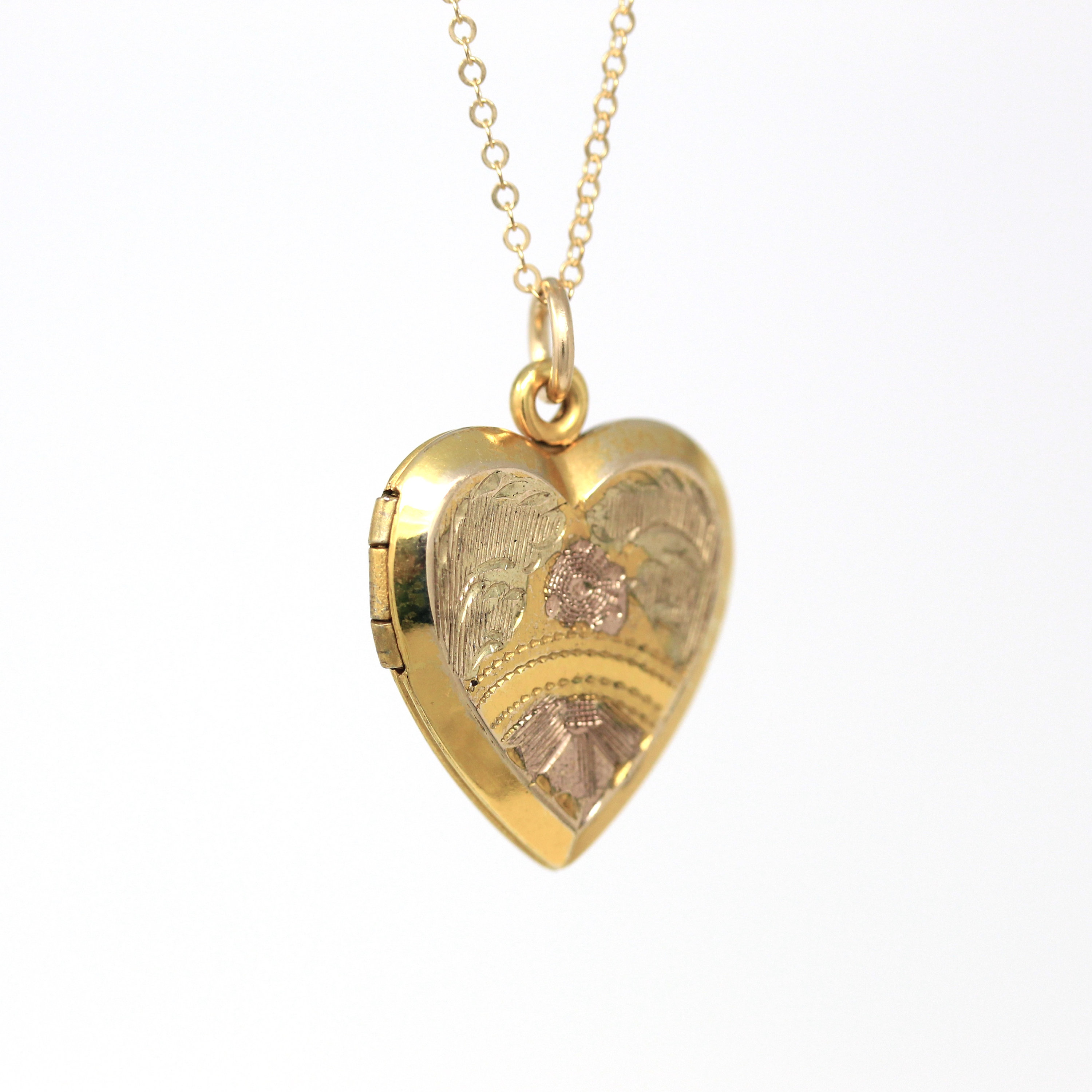 Victorian Gold-Filled Heart Locket Necklace set with Paste Crystals – Thea  Grant