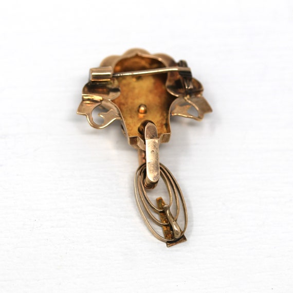 Sale - Antique Brooch Pin - Victorian 10k Rose Go… - image 6