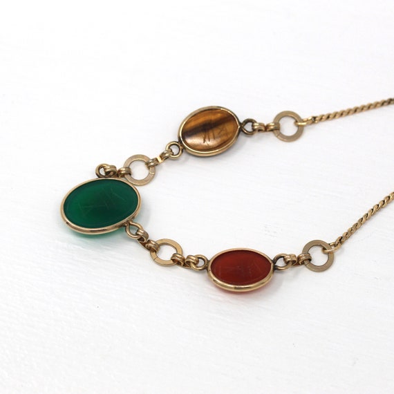 Vintage Scarab Necklace - Retro 12k Gold Filled C… - image 7