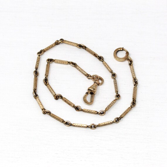 Pocket Watch Chain Edwardian 12k Gold Filled Swivel… Gem