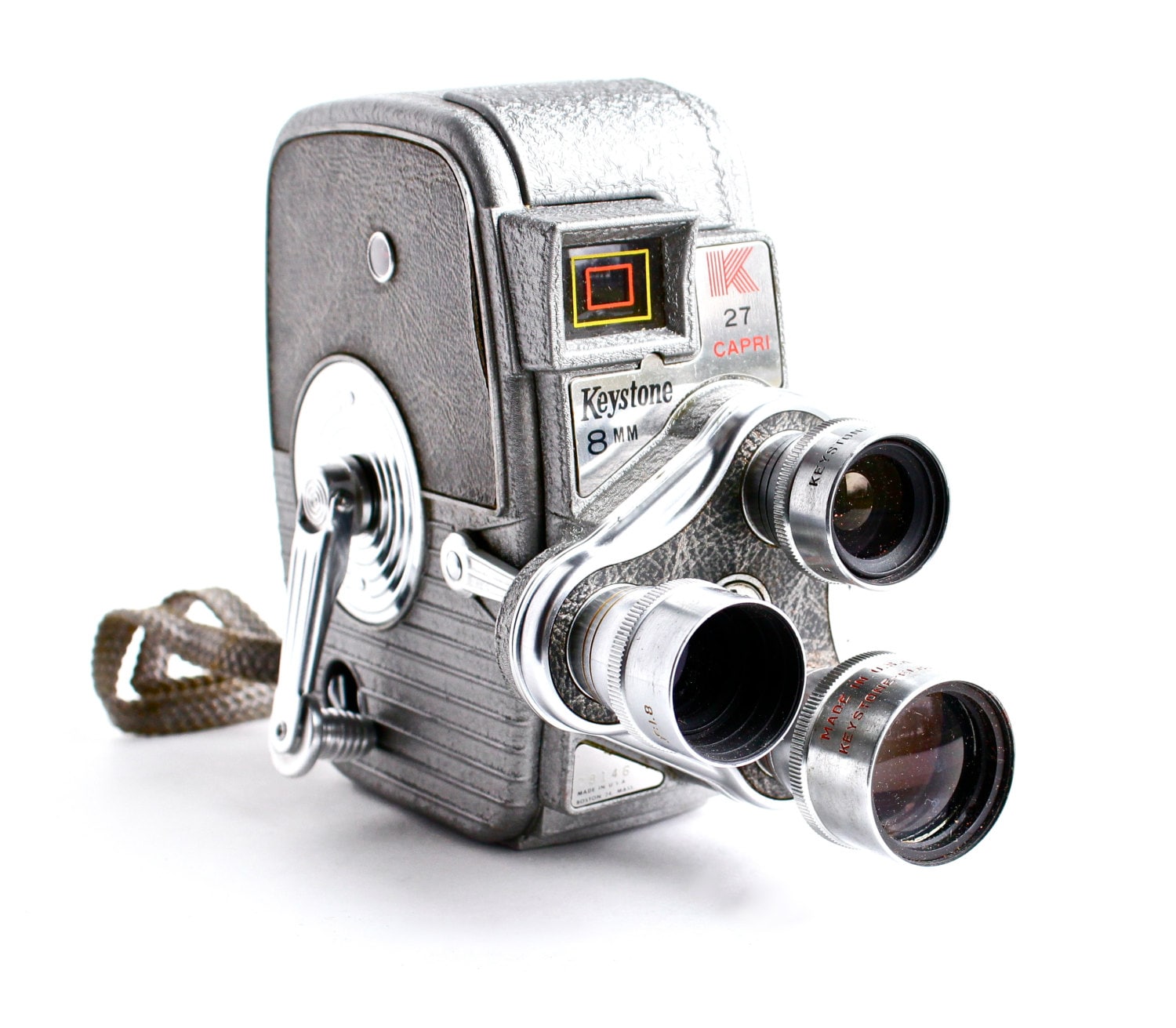 Vintage Keystone Movie Camera - K-27 Capri Triple Turret 8MM