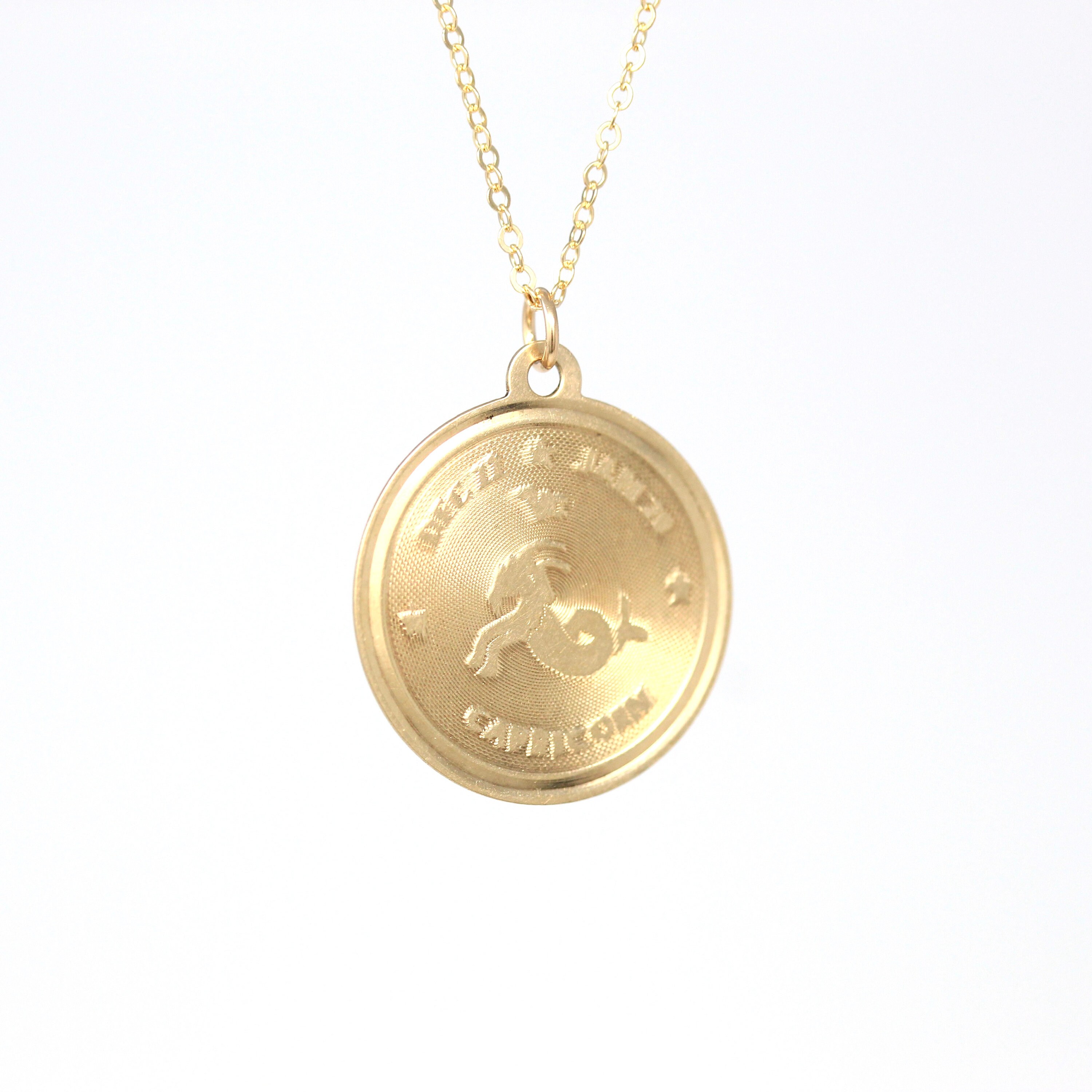 Sale Vintage Capricorn Necklace Retro 