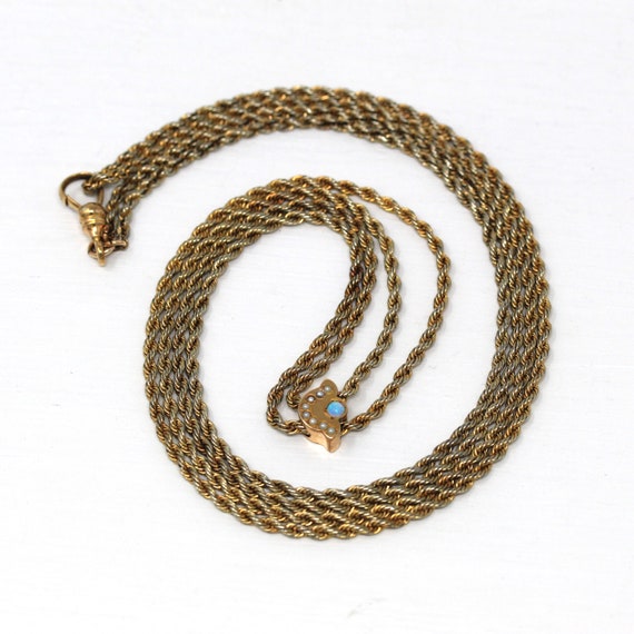 Antique Lorgnette Chain - Edwardian Gold Filled G… - image 5