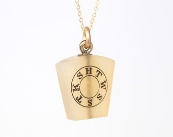 Masonic Ball Locket - Vintage 9ct 9k Yellow Gold Secret Folding 