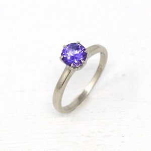 Sale Created Purple Sapphire Ring Vintage 10k White Gold - Etsy