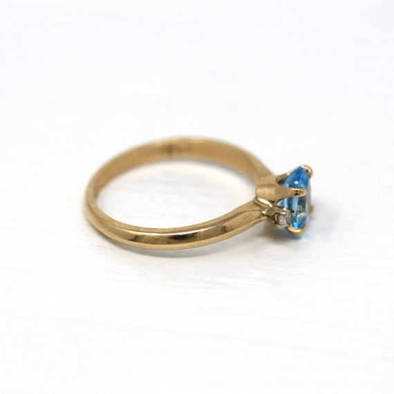 Sale - Blue Topaz Ring - Modern 14k Yellow Gold G… - image 7