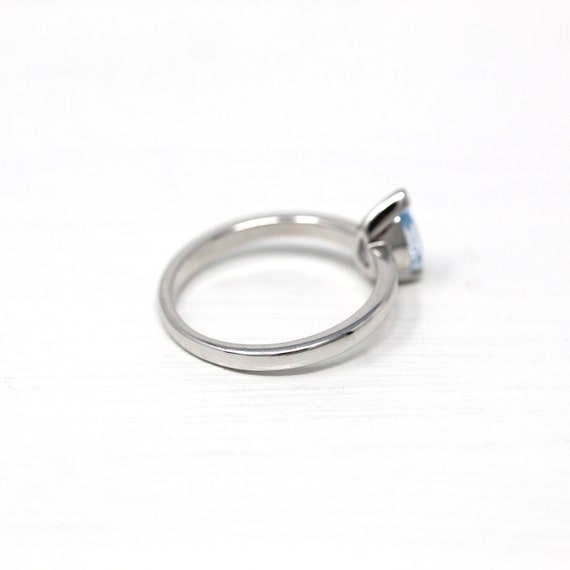 Sale - Pear Cut Aquamarine Ring - 10k White Gold … - image 7
