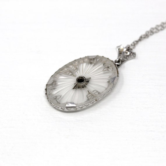 Sale - Rock Crystal Quartz Necklace - Art Deco 14… - image 9